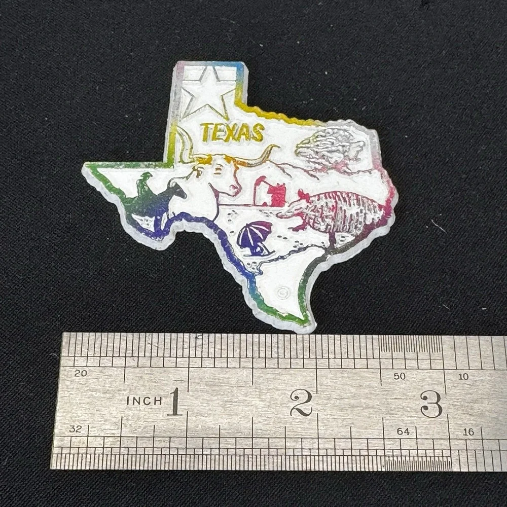 Texas Magnet. Texas Shape. White. Cowboy. Cattle. Armadillo.‎ Rubber. Rainbow...